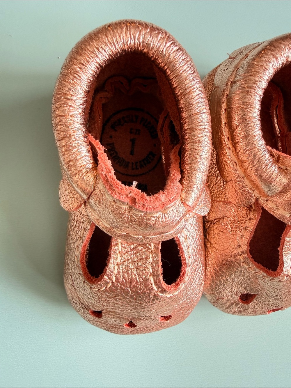 Freshly Picked Metallic Rose Gold Baby Mary Jane Shoes